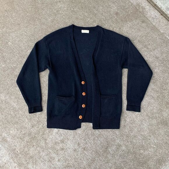 Vintage Other - Early 90s Vintage Banana Republic Navy Blue Cotton Cardigan Sweater Large Mens